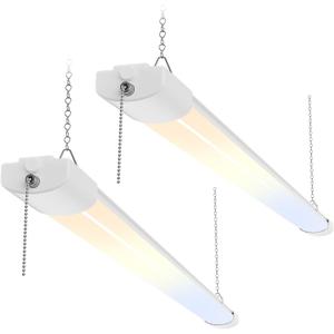 ALUSSO® LED Shop Lights 4FT for Garage, 6000LM Super Bright, Adjustable 2700K-6500K Color Temperature, 120V, Warm to Cool Daylight Linkable Shop Lights for Workshop, 2 Pack