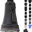 iFealClear Kitchen Faucet Replacement Head, Pull Down Spray Head 3 Modes Kitchen Faucet Sprayer Head Replacement Compatible with Moen, Delta, Kohler, 15 Adapters, Oil Rubbed Bronze