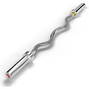 Holleyweb 2 Inch EZ Curl Bar for Biceps, Squats, Bench Press - Olympic Bar for Weightlifting & Powerlifting (47in/330lbs, Sliver)