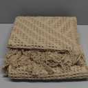 H.VERSAILTEX Waffle Bath Runner Rug Long Bath Mat Super Absorbent Boho Bath Rugs Non Slip Bath Runner for Bathroom Floor Machine Washable Dry Fast Bathroom Rugs with Tassels, 24" x 72", Irish Cream