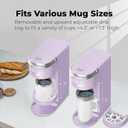 CHULUX Slim Single Serve Coffee Maker for K Pods, One Cup Coffee Maker Fits 7.3" Travel Mugs, Coffee Machine with 6 to 12oz Brew Sizes, Lavender