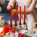 14 Pack Tall Red Taper Candles - 10 Inch Red Dripless, Unscented Dinner Candle - Paraffin Wax with Cotton Wicks - 8 Hour Burn Time.