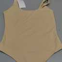 REORIA Women's Sexy Scoop Neck Sleeveless Bodysuit Backless Double Lined Tank Tops Small