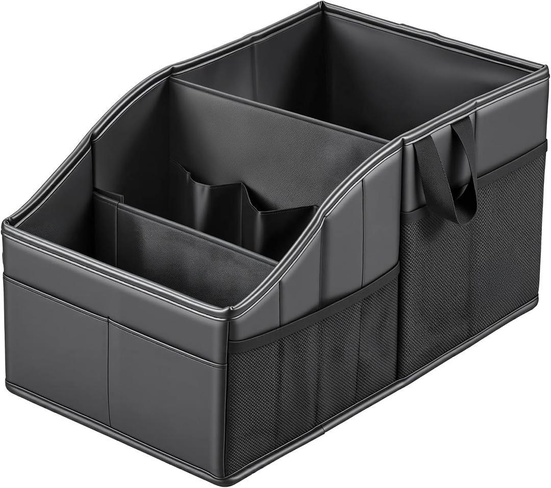 WHHMK Car Storage, Sturdy Leather Car Backseat Organizers, Support Up to 33 LB of Weight Automotive Front Seat Organizer, Floor Organizer and Storage Used for SUV Truck Toy Snack Water Bottle Holder