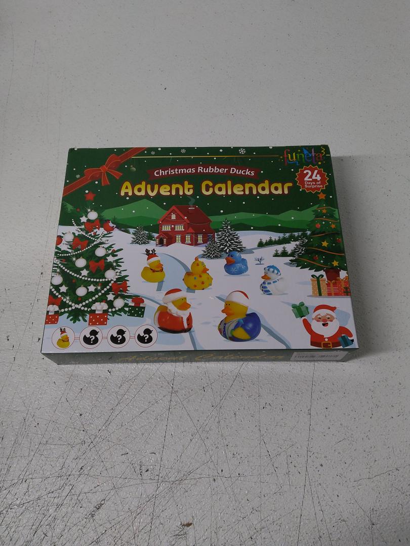 Funeta Advent Calendar 2024 Christmas Rubber Ducks - 24 Days Christmas Countdown Calendar Gifts for Kids Girls Boys Holiday Fun Duck Bath Toy for Toddler Baby 4 5 6 7 Year Old Xmas Surprise Gift Idea