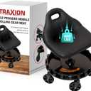 Traxion 400lb Capacity 2-702 Carbon Fiber Simulated Progear Mobile Rolling Gear Seat (Black)