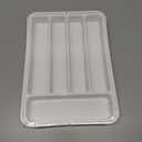 Aujen Silverware Organizer - Expandable Kitchen Drawer Organizer, Adjustable Utensil Organizer, Cutlery Tray for Forks, Knives, Multipurpose Kitchen Organizers and Storage Solution, White, Medium