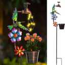 Bshine Solar Garden Lights Outdoor Decorative - Hummingbird Solar Stake with Faucet Pathway Lights for Garden, Yard Outdoor Decorative