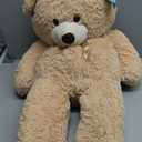 Tezituor 4.3 Feet Giant Teddy Bear, Large Stuffed Animals 52 inches with White Belly, Hug Big Plush Valentines Gift for Girlfriend Kids, Light Brown