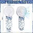 Tujoe 100 Pcs Wedding Handheld Fans for Guests Mini Personal Portable Fans Bulk Thank You for Celebrating with Us Fan for Wedding Bridal Shower Party Favors Summer Travel (Blue and White Porcelain)