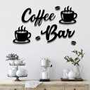 7 Pieces Coffee Bar Sign Hanging Wall Art, Coffee Sign Coffee and Bar Wall Decor with Coffee Beans and Cups Sign for Cafe Kitchen Restaurant (Coffee Bar)