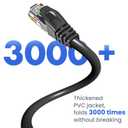 Cat 6 Ethernet Cable 200 ft, 10Gbps High Speed Ethernet Cable, Outdoor&Indoor Rj45 Cat6 Cable Internet Cable for Computer, Router, Modem, PS4/5, Xbox, Gaming- Black