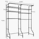 VEVOR Over Washer and Dryer Storage Shelves, 6 Tiers Laundry Room Drying Rack with Hanger Rod and Hooks, Two Rows Adjustable Washer Shelves Space Saver, for Laundry Room Storage & Organization, Black