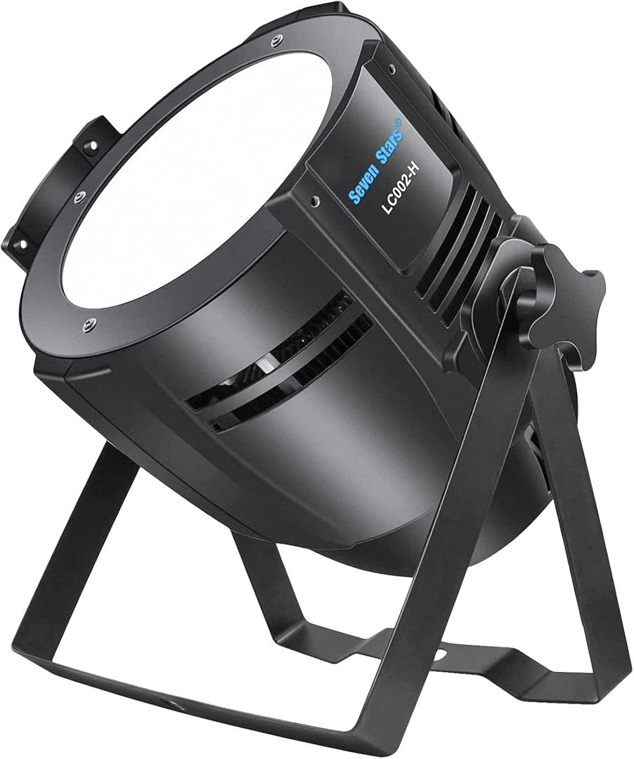 Seven Stars 200W COB Lights, LED Par Light Warm White & Cool White Stage Wash Lights, DMX Stage Lights for Church/Party/Stage Show/Club/Karaoke1 Pack