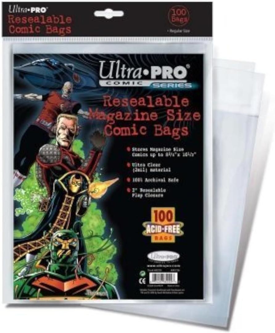 Comic Bags - Magazine Size - Resealable (100 pk)