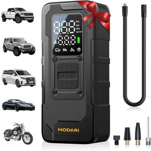 Tire Inflator Portable Air Compressor - 4X Faster 160 PSI Portable Air Pump for Cars - Cordless Tire Inflators with Gauge - Portable Tire Inflator for Car, Pickup, Bike and More (Black)