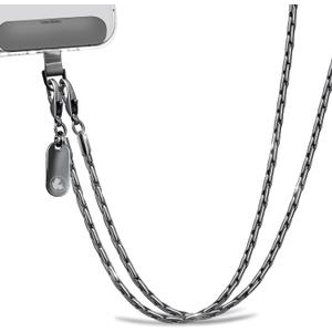 Phone Lanyard for Cellphone Case Crossbody Strap Detachable Phone Charms Strap Anti Theft Necklace Holder for iPhone For Women (black)