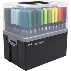 Tombow 56179 Dual Brush Pen Art Markers, 108 Color Set with Marker Case. Blendable, Brush and Fine Tip Markers with Marker Case