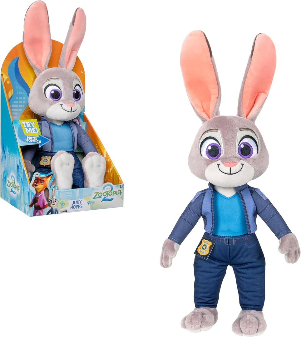 Disneys Zootopia 2 14 Feature Plush Judy Hopps - 10+ Sounds and Phrases - Plush Toys for Kids and Preschoolers - Suitable for Ages 3 +