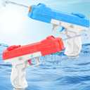 2 Pack Electric Water Gun for Adults Kids, Powerful Automatic Squirt Gun, High Powered Shooting Water Pistol, Long Range 25 FT, Auto Water Blaster, Pool Outdoor Toy Summer Game