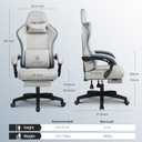GTPLAYER Gaming Chair, Computer Office Chair with Pocket Spring Cushion, Linkage Armrests and Footrest, High Back Ergonomic Computer Chair with Lumbar Support Task Chair with Footrest (Grey)