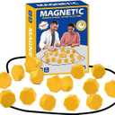 Upgraded Yellow Magnet Chess Game with Adjustable String, 20-Piece Large Magnet Stone, Party Travel Desktop Strategy Game for Children and Adults