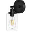 BUTHY Black Wall Sconce Light: Modern Wall Sconces Indoor, LED Wall Light Fixtures with E26 Base and Clear Glass Shade, Sconces Wall Lighting for Hallway, Bedroom, Living Room, and Mirror