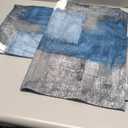 Taysta 2PC Lumbar Decor Throw Pillow Covers Blue and Grey Cushions Rectangle Design Abstract Art Painting Style Modern Contemporary Home Decorative Cushion Pillow Cases 20" x 26" Pillowcases