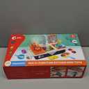 CUTE STONE Pretend Play Kitchen Sink Toys with Play Cooking Stove, Pot and Pan with Spray Realistic Light and Sound, Dish Rack & Play Cutting Food, Utensils Tableware Accessories for Kids Toddlers