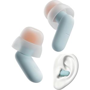Ear Plugs for Sleeping All-Night Wear Without Ear Pain Side Sleeper Patent Qufits Eartips Ultra-Comfy Reusable Earplugs for Sleep, Focus, Study, Travel, 23dB Noise Reduction - Mint