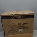 KKTONER Rolling Saddle Stool PU Leather Swivel Adjustable Rolling Stool with Wheels Salon Chair Black, 48 x 18.9 x 45 cm