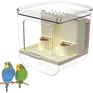 No Mess Bird Feeder for Cage, Hanging Bird Bath for Cage for Lovebirds, Finches, Parakeets, Budgies, and Other Small to Medium Birds