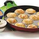 Non Stick Appam Maker 12 Cavity Appam Patra Pan with 2 Side Handle And Stainless Steel Lid