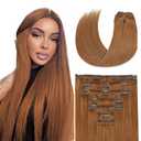26 Inch #30 Brown Clip in Hair Extensions - Real Remy Human Hair, 120g 7pcs, Brown Human Hair Extensions Clip ins for Women (#30-Light Brown Color-ST)