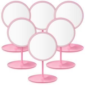 6 Pcs Spa Party Mirror Spa Party Supplies Sleepover Favors Accessory Make up Table Mirror for Sleepover Slumber Birthday Favors Adult Women Gift(Pink)