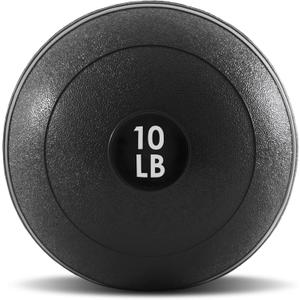 ProsourceFit Slam Medicine Balls 10 lbs Smooth and Tread Textured Grip Dead Weight Balls for Strength and Conditioning Exercises, Cardio and Core Workouts (Classic - Black)