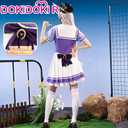 KIRA KIRA Anime Game Cosplay Costume Doki-R Purple Uniform School Dress Halloween Costume Plus Size