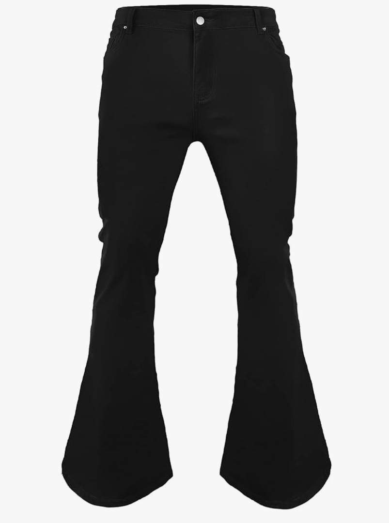 Men's Vintage Bell Bottom Pants 70s,Disco Outfits for Men,Mens Bell Bottom Jeans L