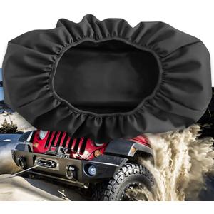 Winch Cover Waterproof, Heavy Duty 600D Breathable Oxford Fabric Dust-Proof Winch Protection Cover, Compatible with Most 8500-17500 Lbs Electric Winches, Indoor/Outdoor - (21.5 x 9.5 x 7.5)