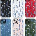 for iPhone 13 Case, Elegant Blue Floral Scatter Pattern with Lilies & Tulips, Military-Grade Drop Protection, Serene TPU Protective Cover with Camera Protection for Women Girls