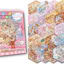 Scene Sticker Book for Kids, 20 Sets of 3D Sticker Scenes for Adults Fun Mini Cute Kawaii Stickers Therapy 3D Scenes Stickers Set Relief Stress Pass The Time, Holiday & Christmas Fun