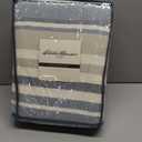 Eddie Bauer - King Blanket, Lightweight Cotton Bedding, Luxurious Bedding Set (Herringbone Blue Stripe, King)