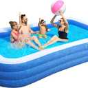 Inflatable Pool, EVAJOY 118'' x 72'' x 20'' Above Ground Pool, Kiddie Pool Large Size Thickened Blow Up Swimming Pools Play Center for Kids Children Family Outdoor Garden Backyard