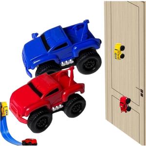 Magnetic Wall Climbing Toy Car, Magnetic Anti Gravity Wall Climbing Car, Inertial Levitation Cars That Drive on Walls and Ceiling, Puzzle Decompression Toys(Blue+Red)