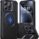 ESR for iPhone 15 Pro Max Case with Stand, 23 ft Military-Grade Drop Protection, Heavy Duty Magnetic Phone Case, Compatible with MagSafe Accessories, Cyber Series, Black