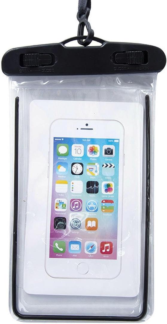 2pcs Glow-in-The-Dark airbag Mobile Phone Dry Bag with Touch Screen Diving Adaptation to iPhone16.15.14.13 Series (Luminous - Black)