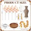 12 Pcs Fall Thanksgiving Table Centerpiece with Vase Pumpkin Tray Candles