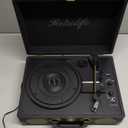 Vinyl Record Player 3-Speed Bluetooth Suitcase Portable Belt-Driven Record Player with Built-in Speakers RCA Line Out AUX in Headphone Jack Vintage Turntable (black)