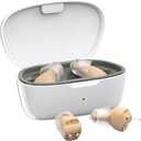 Hearing Aids for Seniors, Hearing Aid Rechargeable for Hearing Loss, Personal Hearing Amplifier with Volume Control and Portable Magnetic Charging Case, Noise Canceling Hearing Aids (White)