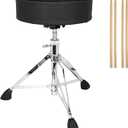 Adjustable Heavy Duty Swivel Drum Stool, Round Saddle Thick Padded Drum Seat